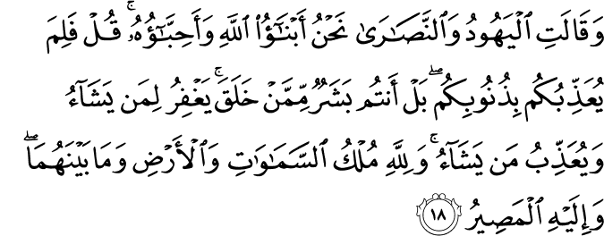 Surah 5 Ayah 18