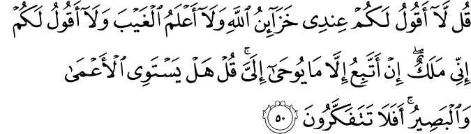 Surah 6 Ayah 50