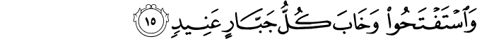 Surah 14 Ayah 15