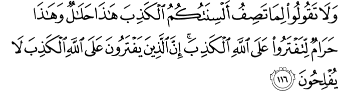Surah 16 Ayah 116