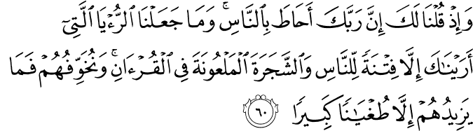 Surah 17 Ayah 60