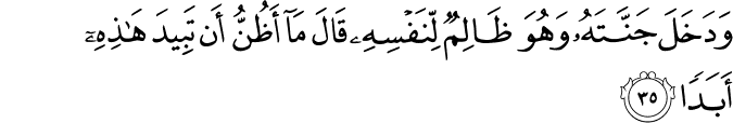 Surah 18 Ayah 35