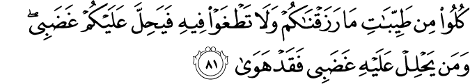 Surah 20 Ayah 81