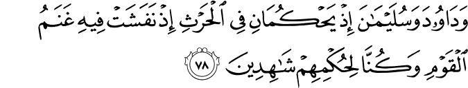 Surah 21 Ayah 78