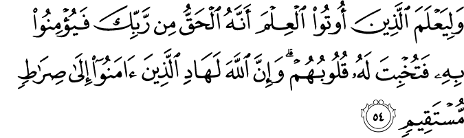 Surah 22 Ayah 54