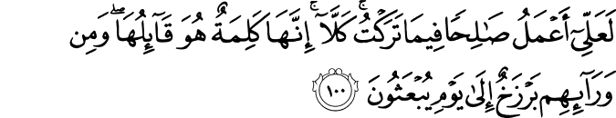 Surah 23 Ayah 100