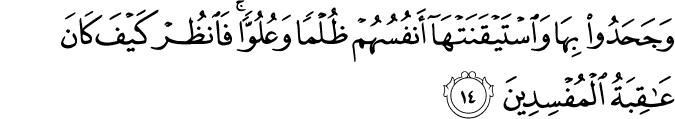 Surah 27 Ayah 14
