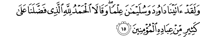 Surah 27 Ayah 15