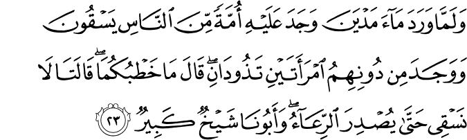 Surah 28 Ayah 23