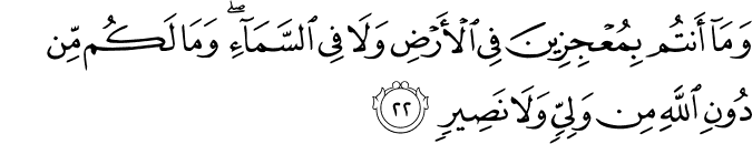Surah 29 Ayah 22
