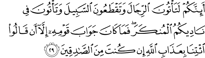 Surah 29 Ayah 29