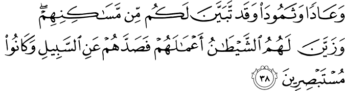 Surah 29 Ayah 38