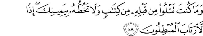 Surah 29 Ayah 48