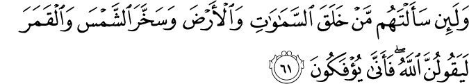 Surah 29 Ayah 61