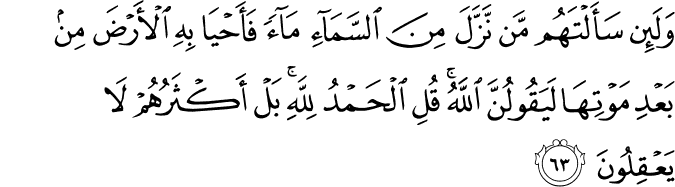 Surah 29 Ayah 63