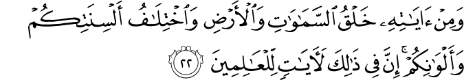 Surah 30 Ayah 22