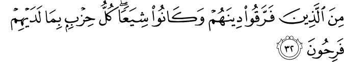 Surah 30 Ayah 32