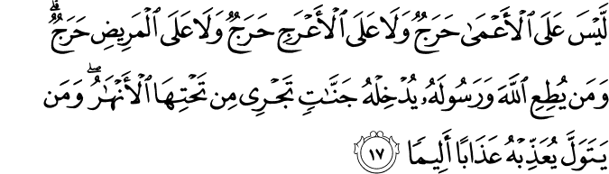 Surah 48 Ayah 17