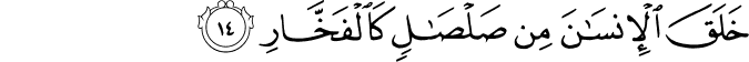 Surah 55 Ayah 14