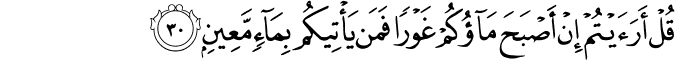 Surah 67 Ayah 30