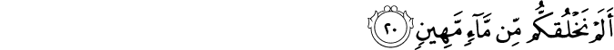 Surah 77 Ayah 20